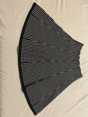 Max Studio Black and White A-Line Patterned Skirt